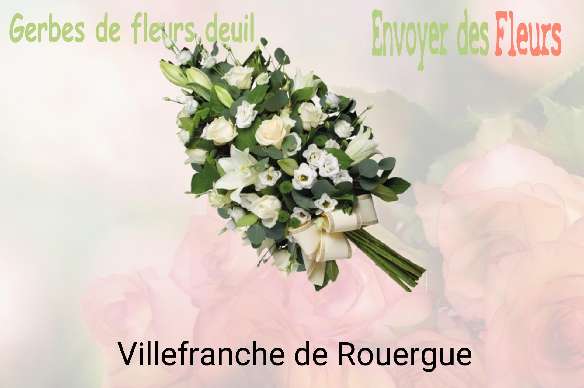 Gerbe de fleurs de deuil livrée à Villefranche-de-Rouergue